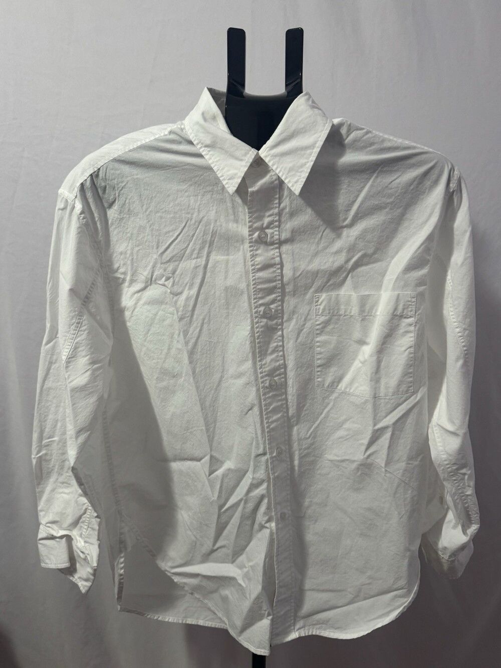 Citizens Of Humanity Shirt Mens S White Solid Long Sleeve Button Up Casual